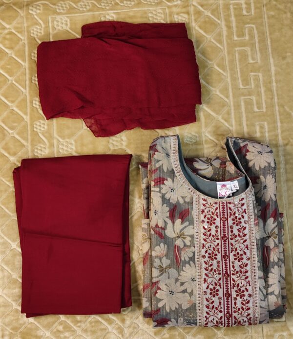 Grey Tissue Salwar Set