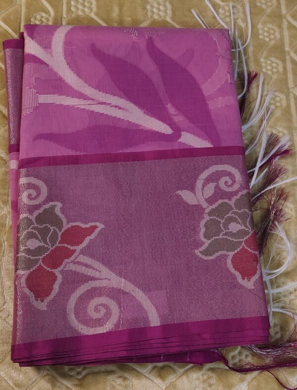 Chanderi Cotton Pink Saree