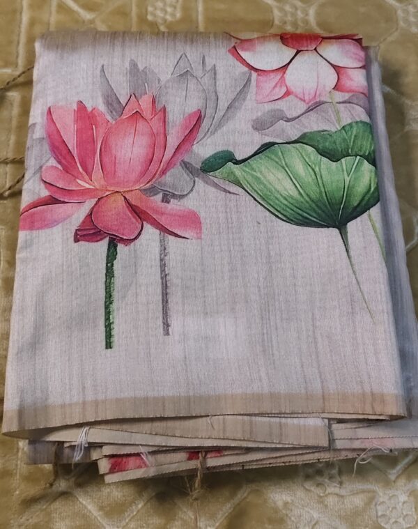 Italian Silk Sandal and Grey Color Saree