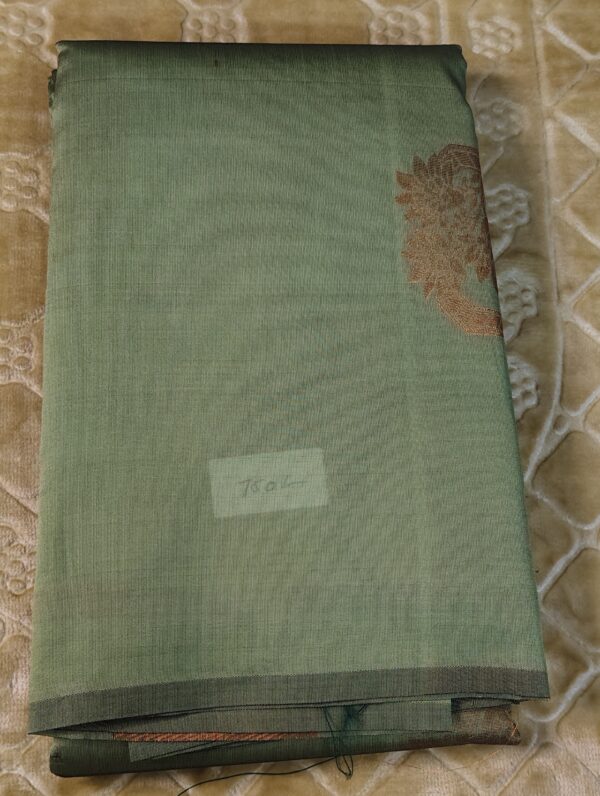 Semi Silk Cotton Pista Green Saree