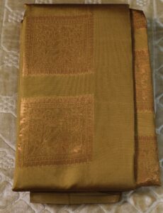 Semi Silk Cotton Mustard Color Saree